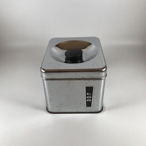 Lincoln Beautyware Chrome Tea Canister Vintage MCM